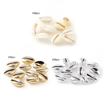 

100Pcs White Natural Spiral Shell Beads Sea Shells Beach Seashells Cowrie Shells Charms Beads Jewelry Making