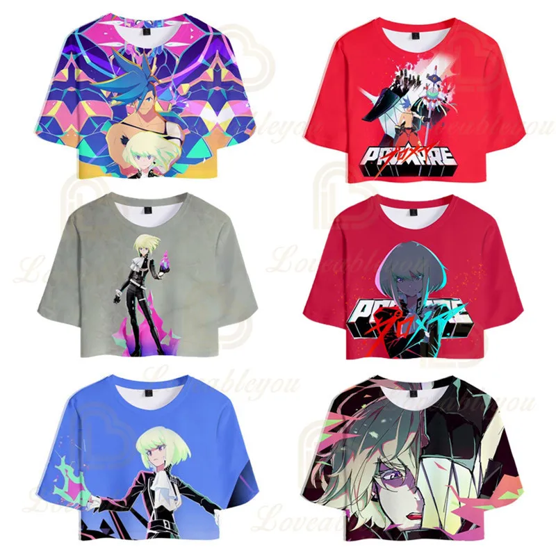 Японская анимация PROMARE летняя футболка Harajuku сексуальный топ Для женщин забавная