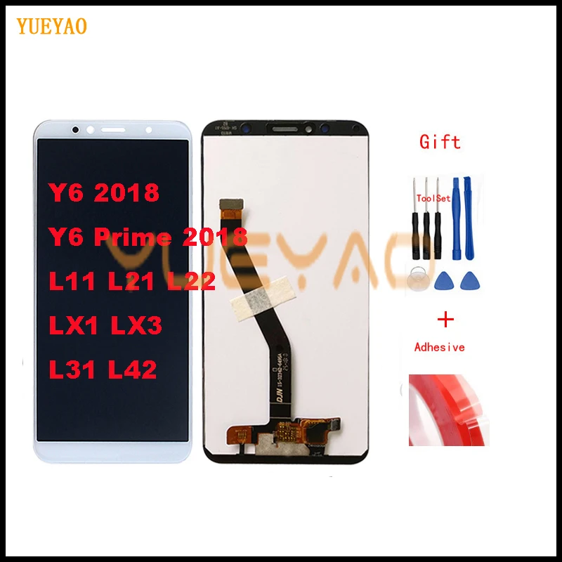 Новый 5 7 дюймов ЖК-дисплей для Huawei Y6 2018 ATU-L11 ATU-L21 ATU-L22 ATU-LX3 Полный + сенсорный экран