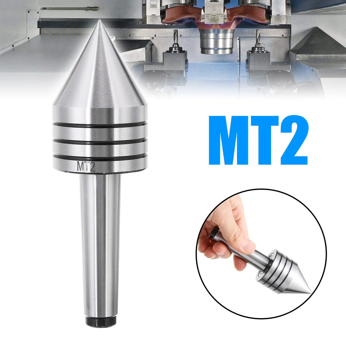 MT2 Live Center Morse Taper Triple Bearing Lathe Centering Tool