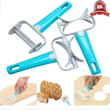 Новейший креативный синий 3 шт роликовый нож ABS пластик резак для печенья инструмент для выпечки форма для печенья Многофункциональный резак для теста