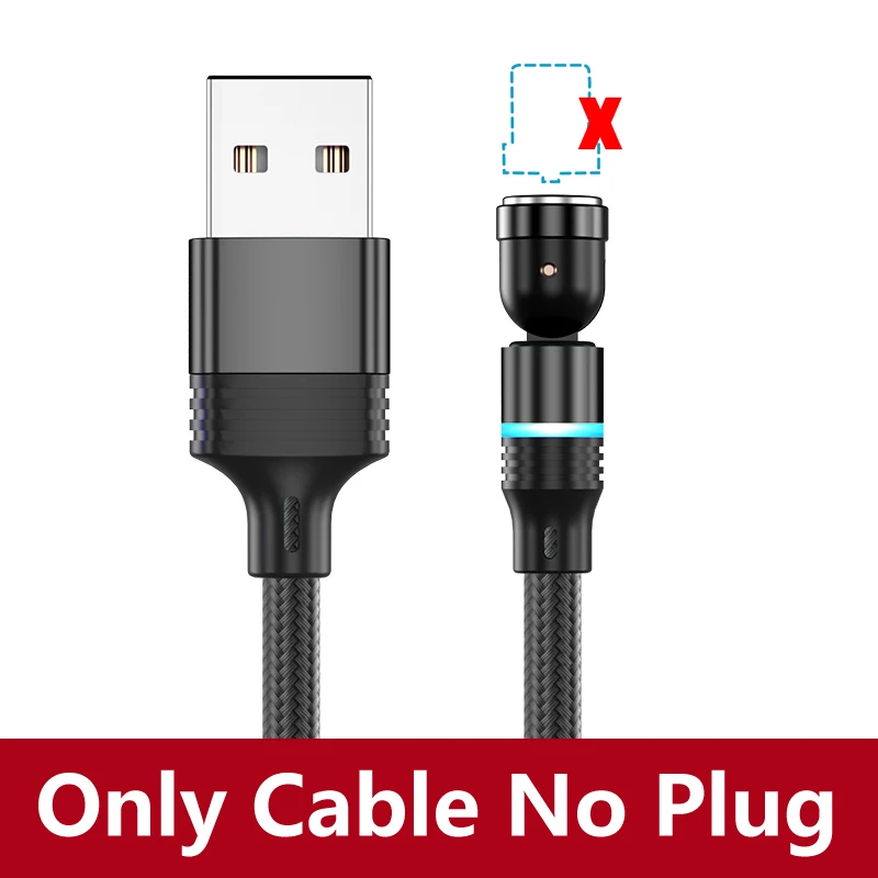 AUFU 540° Rotating Magnetic Charging Cable with USB and Type C Connections