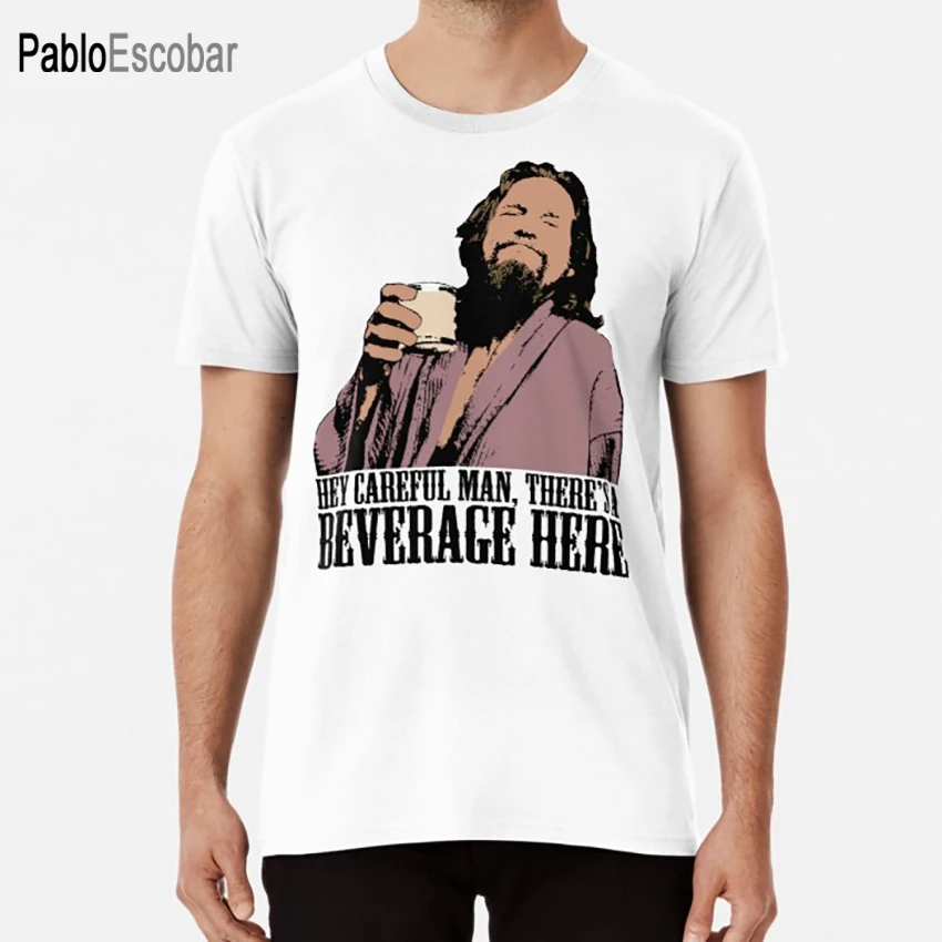 Футболка с надписью Big Lebowski Бережный человек цветная футболка Here Man theres | Мужская