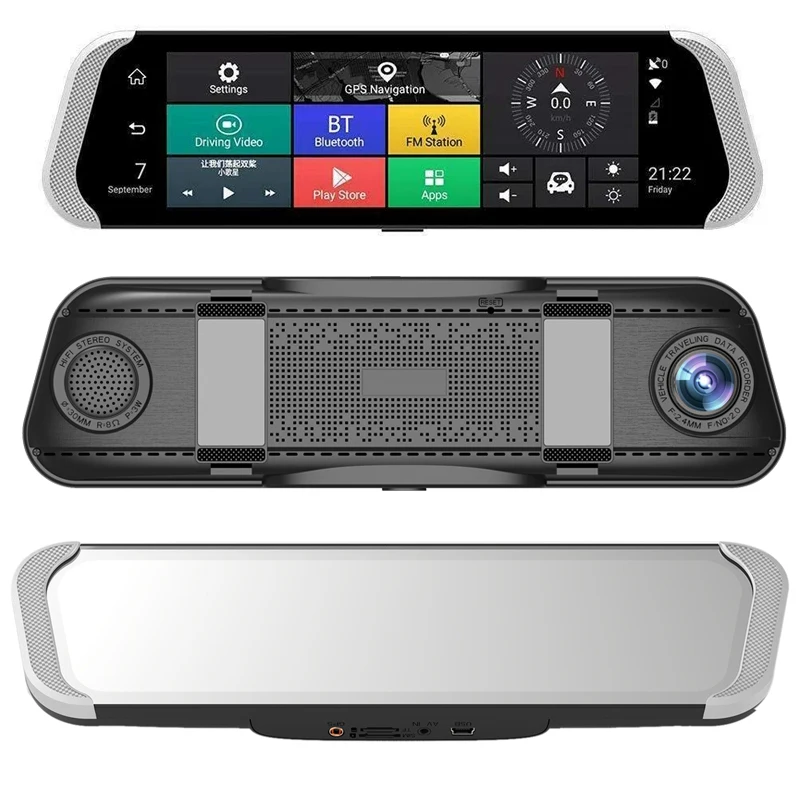 Anfilite 10 дюймов 4G Автомобильный gps навигатор Android Dashcam 2 в 1WiFi Bluetooth ADAS зеркало заднего