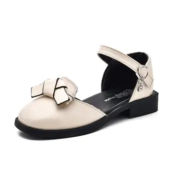 

Girls leather sandals shoes children spring/summer shoes with bow sandals kids girl princess shoes school student casual sandals