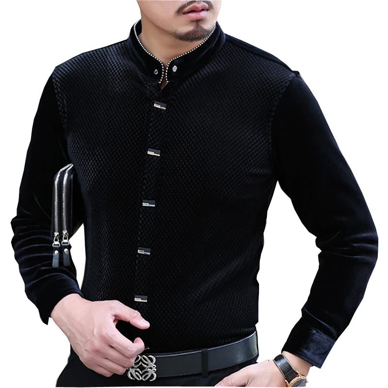 Luxury Mens Silk Dress Shirts Stand 