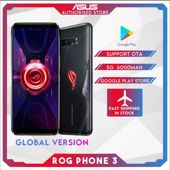 Перейти на Алиэкспресс и купить Оригинальный ASUS ROG телефон 3 глобальная версия ZS661KS 5G Смартфон Snapdragon 865/865Plus NFC Android Q OTA обновление игровой телефон ROG3