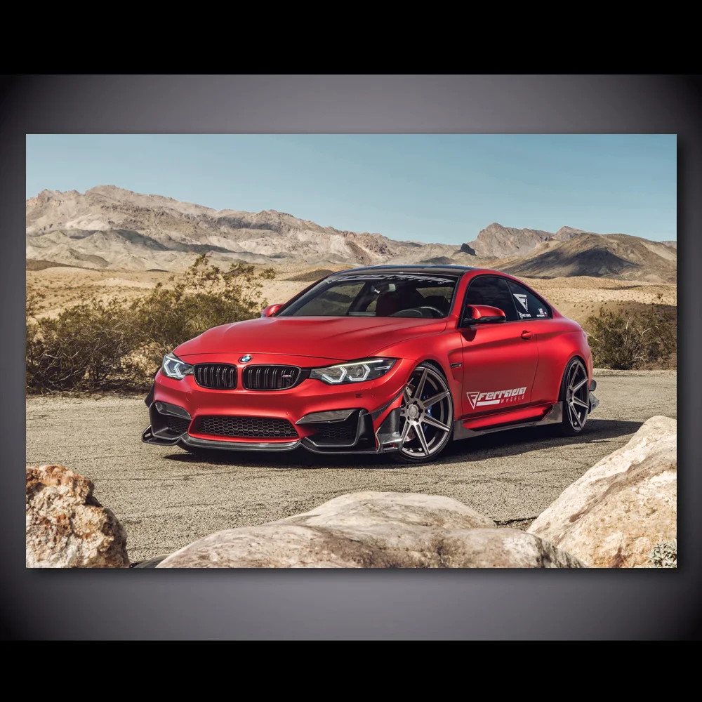 ▷ Tableau décoratif avec un BMW rouge design