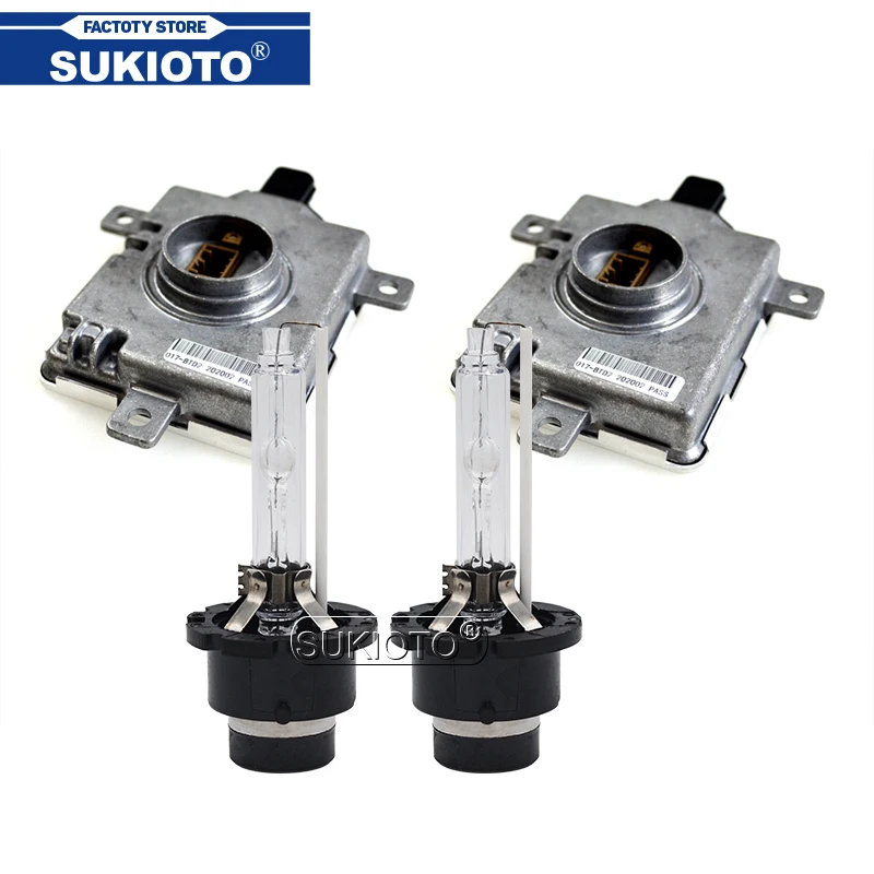 SUKIOTO 12V 55W D2S Xenon Headlight Kit OEM D2R HID Ballast 33119TA0003 W3T20971 Car Light D2S Bulb Lamp 6000K 4300K 5000K 8000K (2)