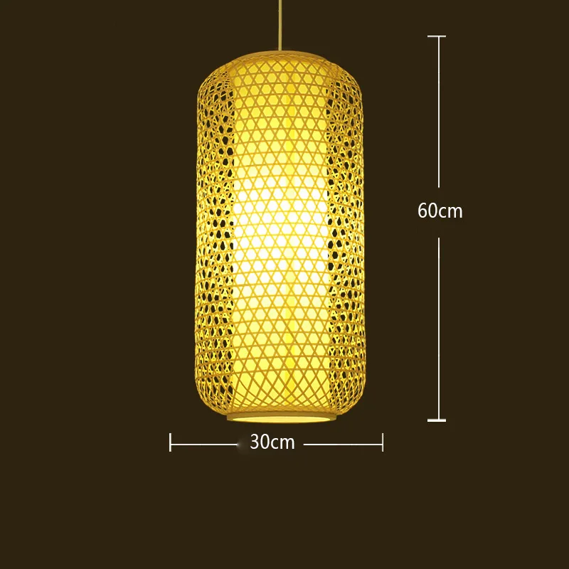 В японском стиле бамбуковое подвесной светильник s светильник ing Лофт светодиодный подвесной светильник для столовой гостиной спальни светильник для учебы подвесной светильник - Цвет корпуса: 30cmX60cm
