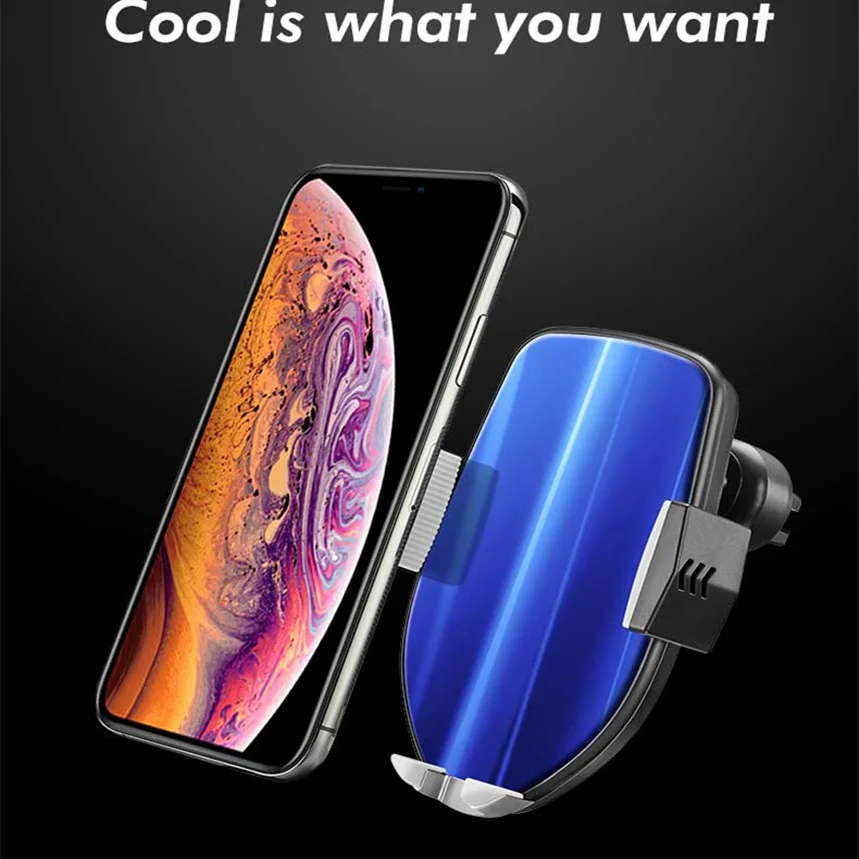 Автомобильный держатель для телефона iPhone samsung интеллектуальный инфракрасный Qi автомобильное беспроводное зарядное устройство Вентиляционное Крепление Держатель для мобильного телефона Подставка