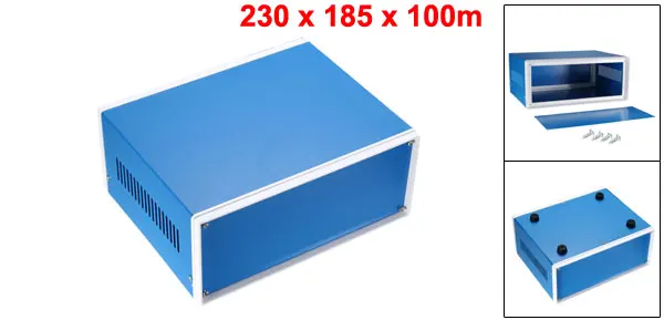 Uxcell 1 шт. Горячая 200x165x90 мм 210x180x140 мм DIY Распределительная коробка электронный Железный корпус проект чехол синий для аэропорта, датчик - Цвет: 230x185x100mm