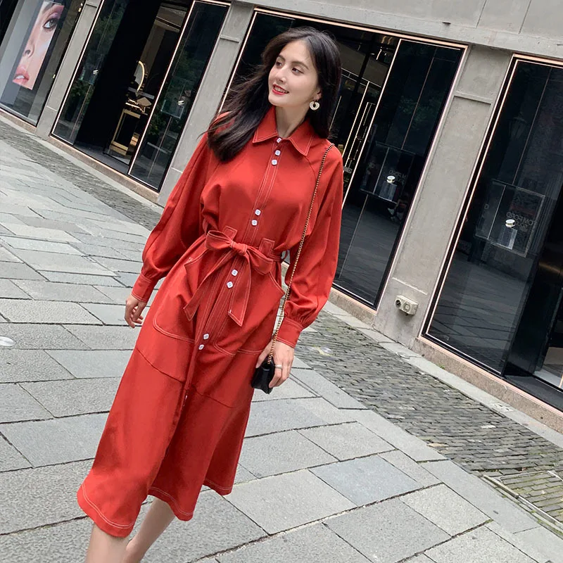 

Photo Shoot Shirt Dress Sense of Design Non-mainstream Mid-length Short-height College Style MORI Series GIRL'S Sweet Skirt Fash