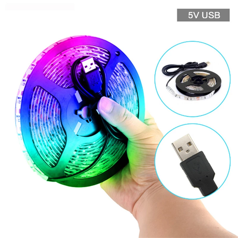 Горячая USB Светодиодная лента 5050SMD DC5V гибкий светодиодный водонепроницаемый фонарь с 15 м HD tv настольный компьютерный экран подсветка поляризованный свет