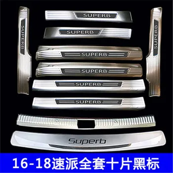 

for Skoda Superb 2016 2017 2018 2019 Car styling Scuff Plate Welcome Pedal Rear Door Bumper Protector sill Door Sill
