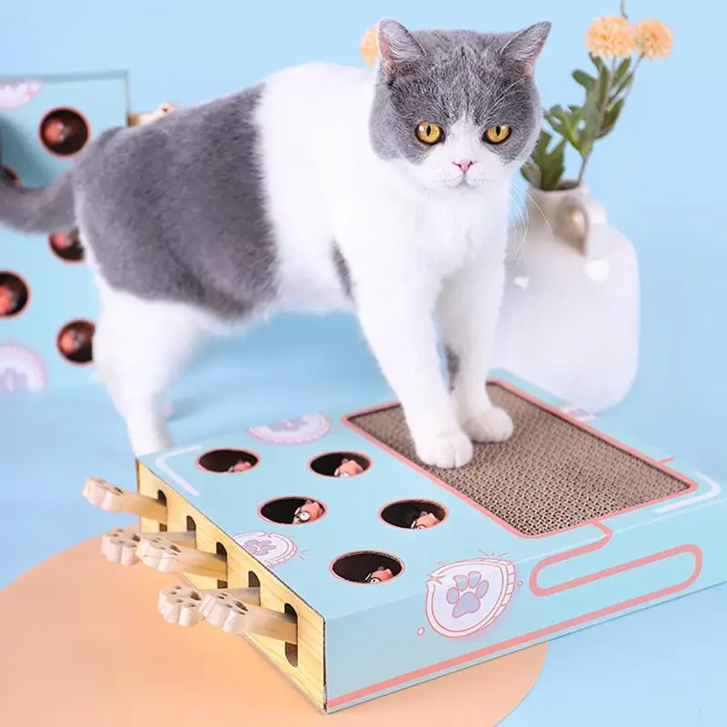 

Cat Toy Interactive Solid Wood Hitting Hamster Cat Scratch Board Nest Interactive Hamster Cat Scratch Ball Relief Cat Toys