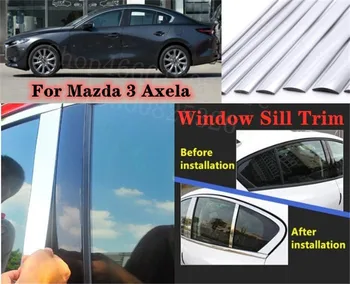 

Puou high-quality Car Full Window Pillar Trim Cover Stainless Steel Chrome Decoration For Mazda 3 Axela 2014-2017 Car Styling