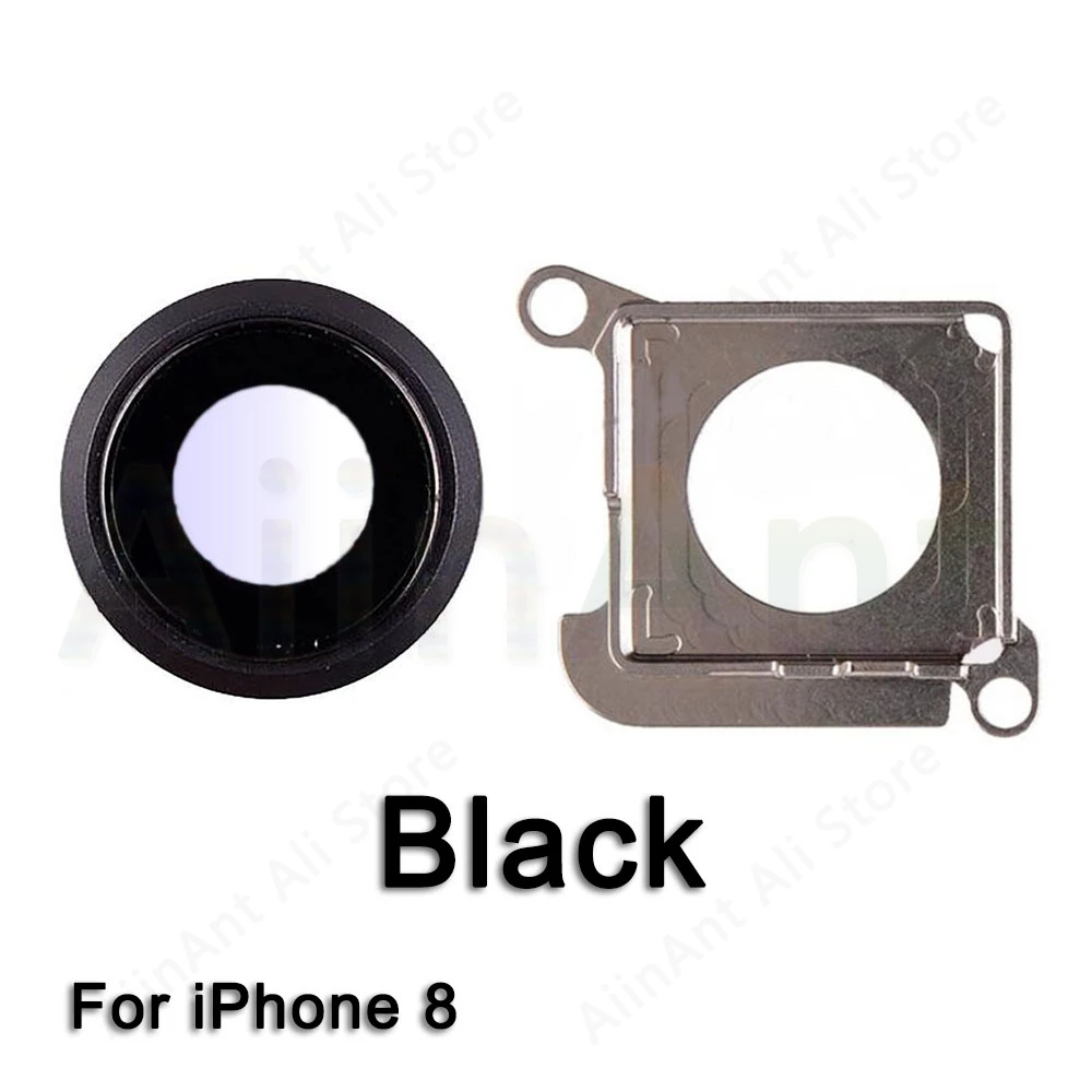 Original Sapphire Crystal Back Rear Camera Glass Ring For iPhone 7 8 Plus Camera Lens Ring Cover Replacement - Цвет: i8 Black