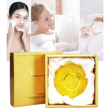 

24K Gold Handmade Soap Ginseng Extracts Cleaning Moisturizing Whitening Anti-Aning Winkles Acne Treatment Repair