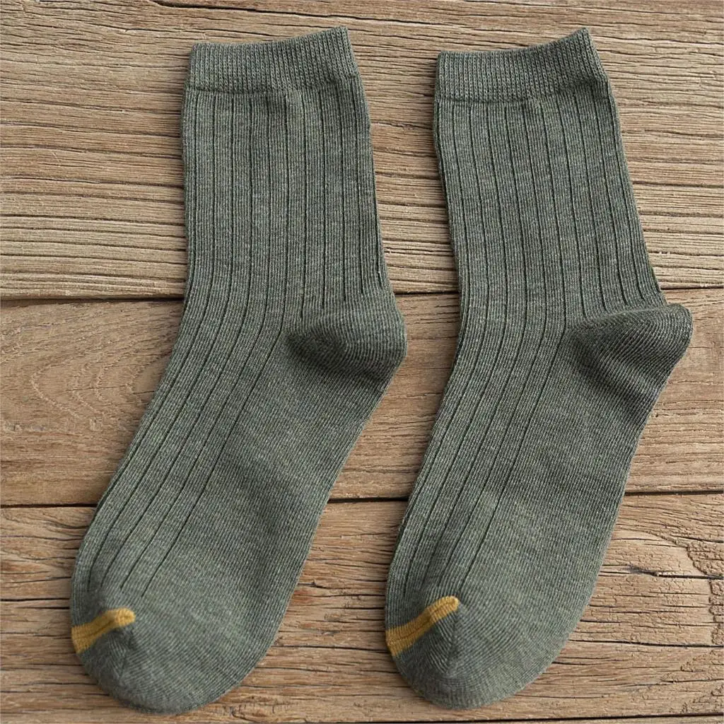 4 pair ArmyGreen 4 пара/лот осенне-зимние Хлопковые женские рождественские носки Модные дышащие носки для пар удобные повседневные носки для девочек 1012 - Цвет: 4 pair ArmyGreen