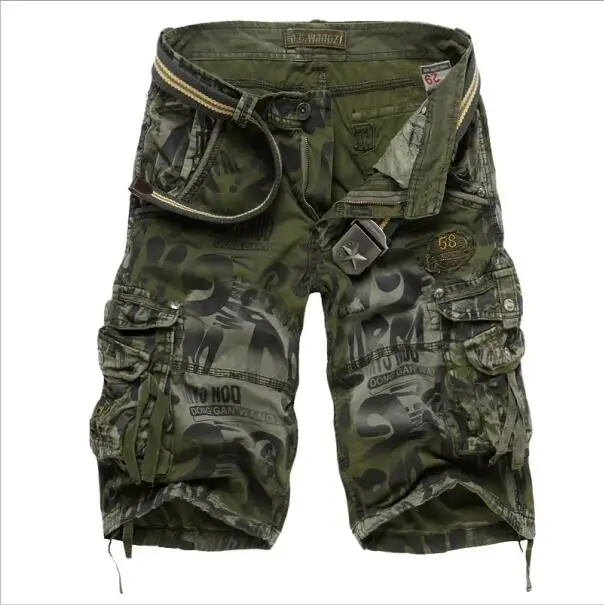 NO BELT USA SIZE2292 Хороший летний поп большой размер 29-51 свободные мужские военные шорты армейские камуфляжные шорты - Цвет: NO BELT USA SIZE2292
