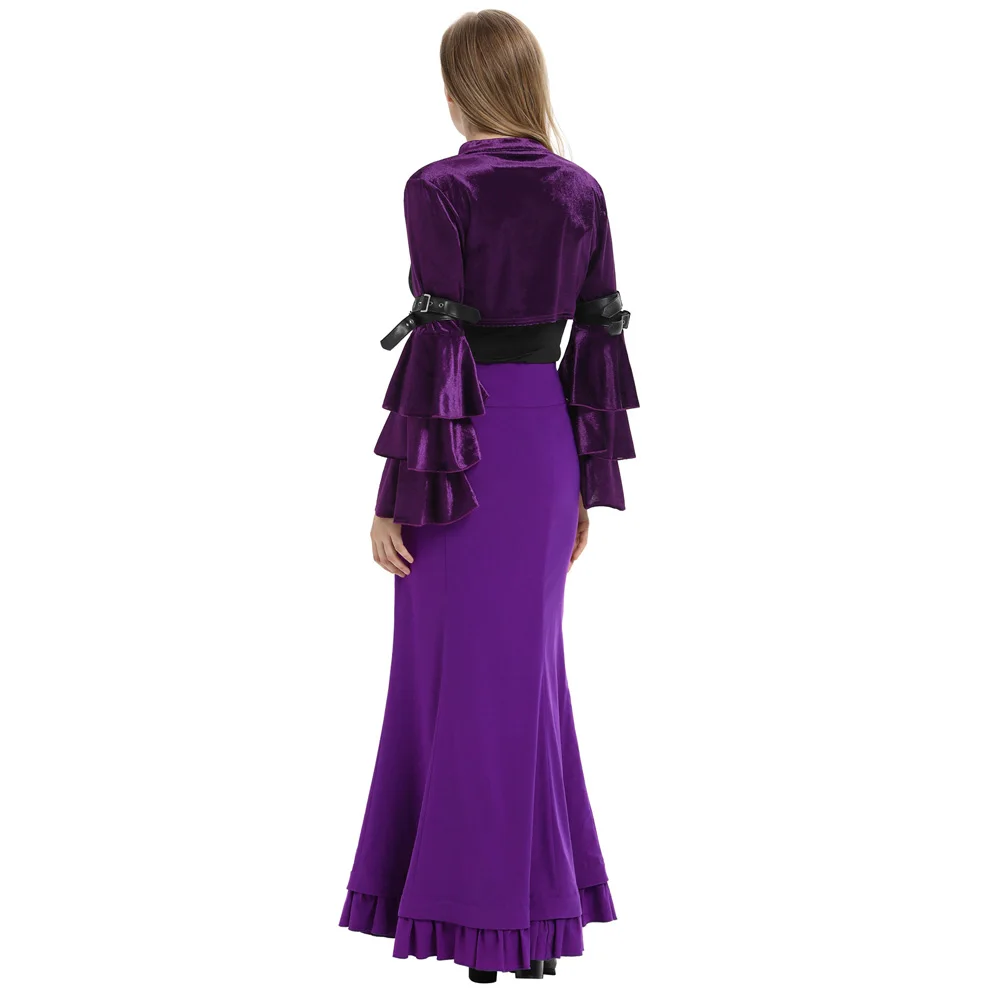 

Sexy Women Steampunk Gothic Bolero Long Bell Sleeve Shrugs Jacket & Cropped Tops