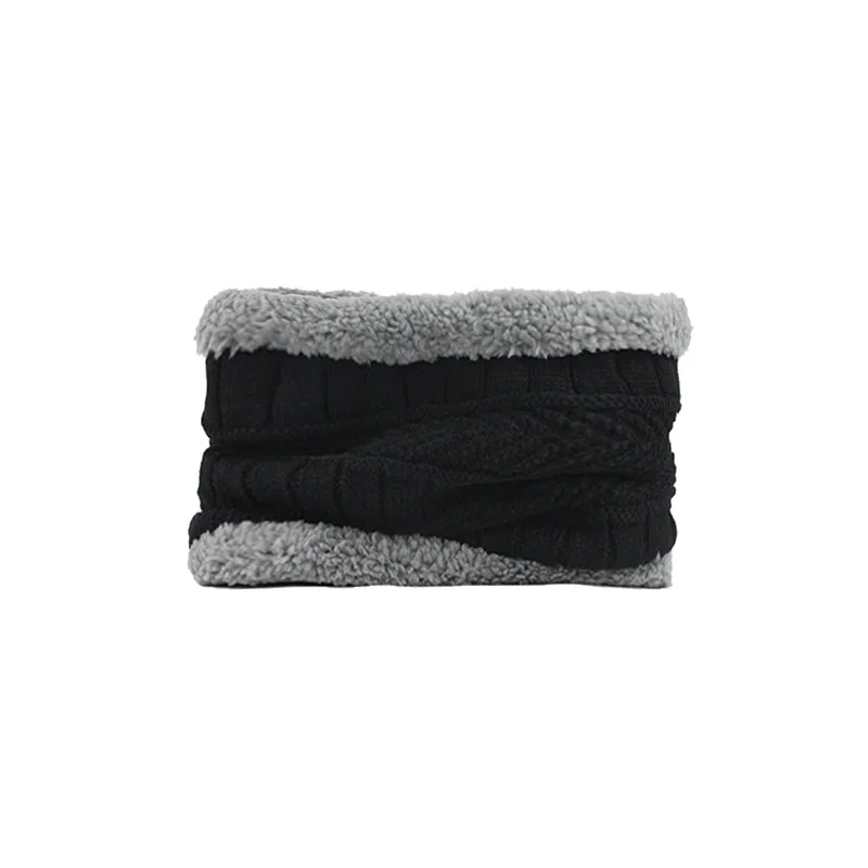 Black Scarf Мужская шапка шейный платок теплая зимняя шапочка Вязаная Мягкая шапка акриловая дышащая шапочка Спортивная Кепка безрукавка эластичная шапочка - Цвет: Black Scarf