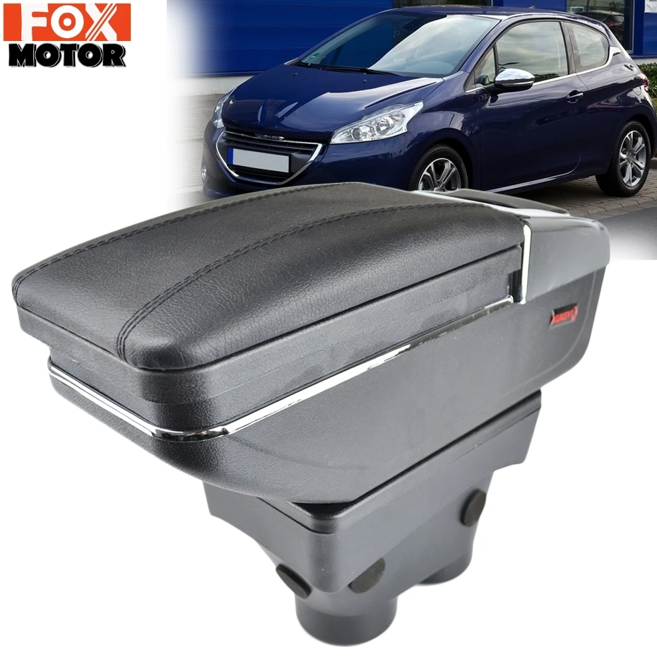 Для Peugeot 208 2013 2018 подлокотник Подлокотник вращающийся ящик для хранения украшение
