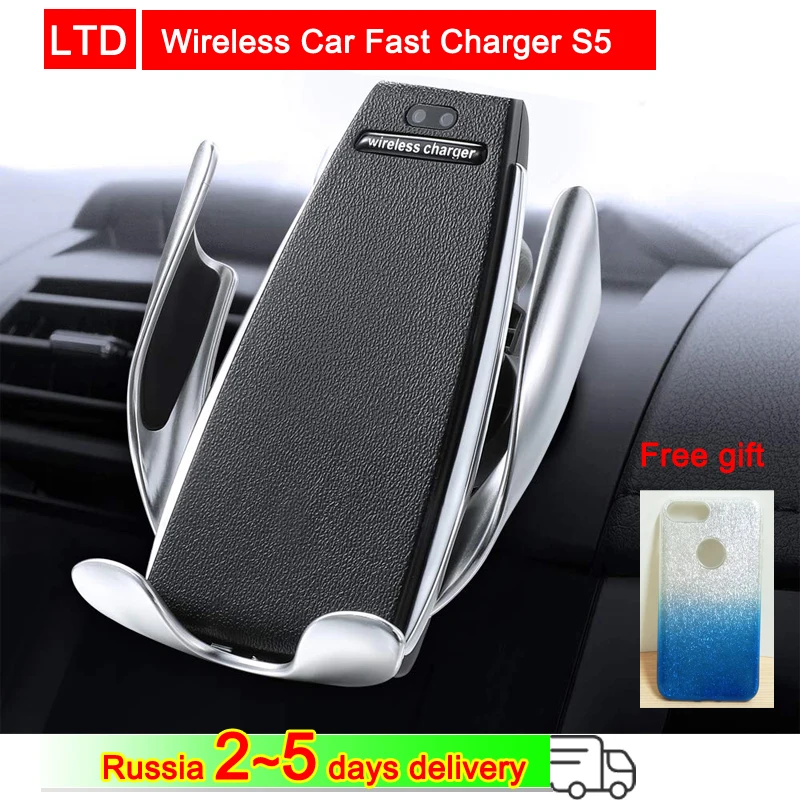 

Smart Sensor Wireless Car Charger S5 Fast Charging Phone Holder For Huawei P30 Pro For Samsung Galaxy Note 9 For iPhone 8/XS/XR