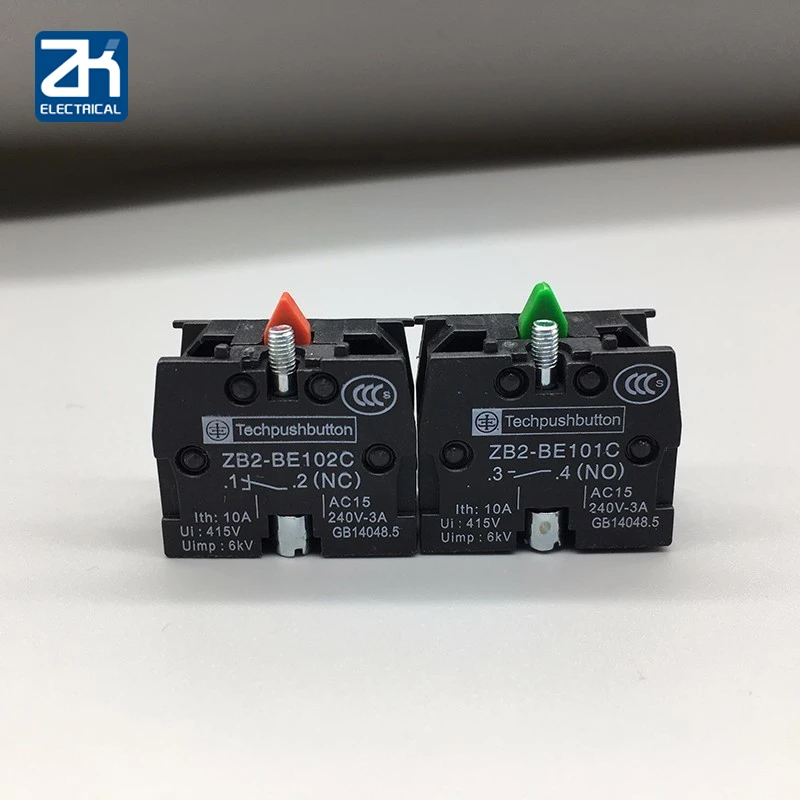 

100pcs Xb2 Push Button Switch Zb2be102c(nc) Contact Block Zb2-be101c (no)