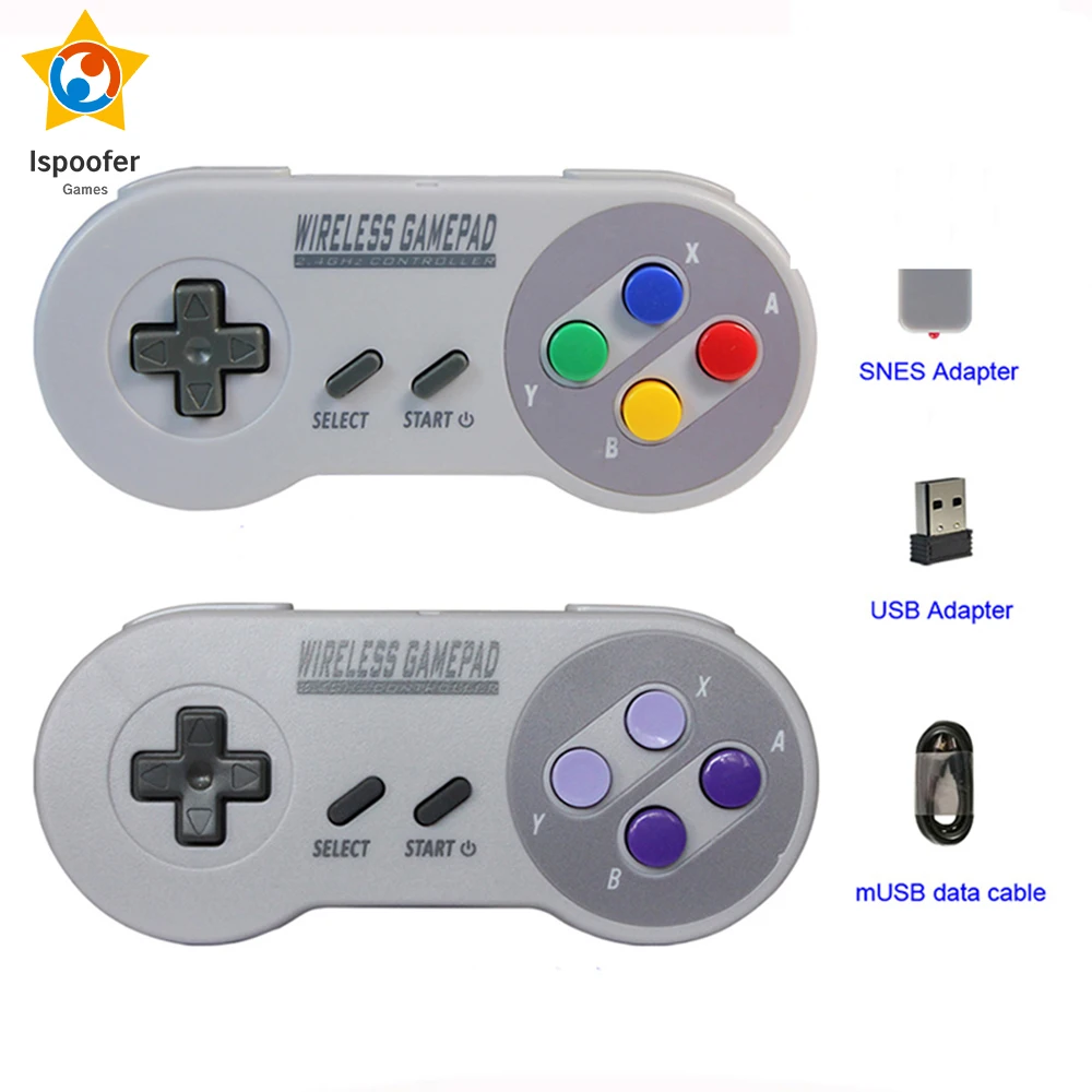 Kantine forklare genopfyldning Wireless Gamepads 2.4GHZ Joypad Joystick Controller for SNES Super Nintendo  Classic MINI Console remote Accessories