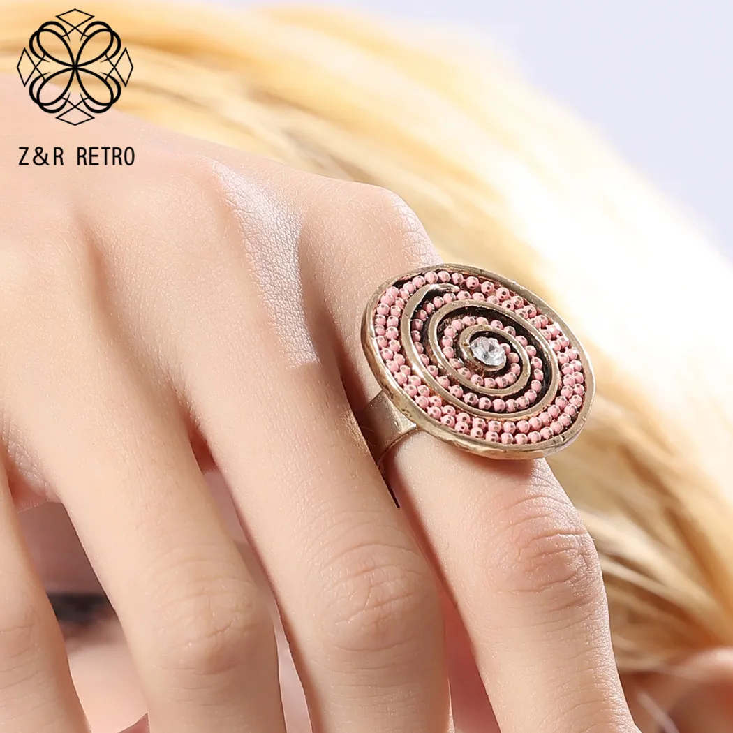 

Wholesale Fashion Accessories With Colorful Beads Bijouterie Eternity Promise Female Jewelry 2019 Gift for New Year Women's Ring