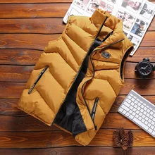 Sunny Scholar Стильный хлопковый жилет осенний и зимний тренд Повседневный толстый теплый мужской жилет пальто корейский стиль приталенный