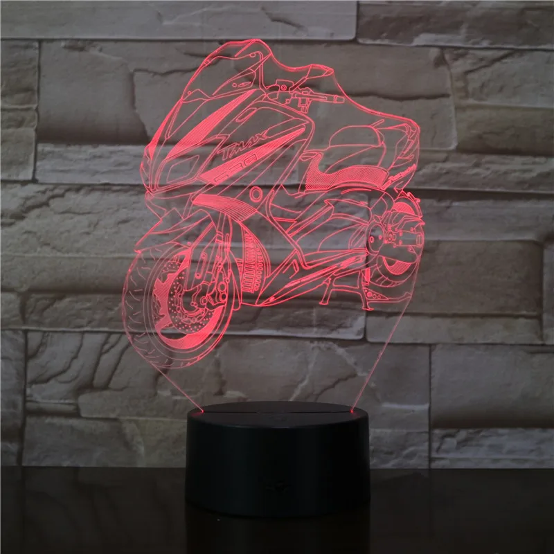 Мотоцикл велосипедный мотоцикл крутой мальчик игрушки светодиодный 3d-ночник USB RGB настольная лампа домашний Декор Рождественский подарок, новинка 3551
