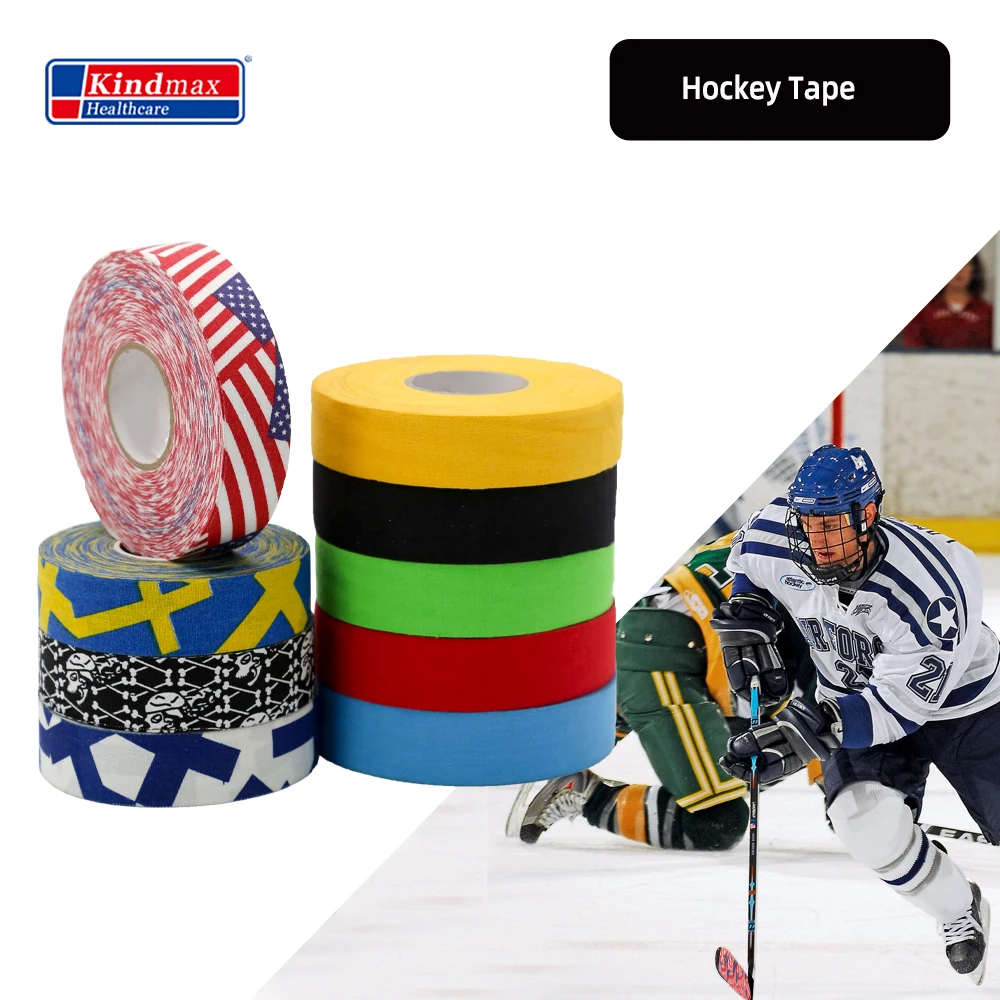 Ice Hockey Cloth Stick Tape Wrap Roller Red Blue Yellow Green Orange Pink Skull 