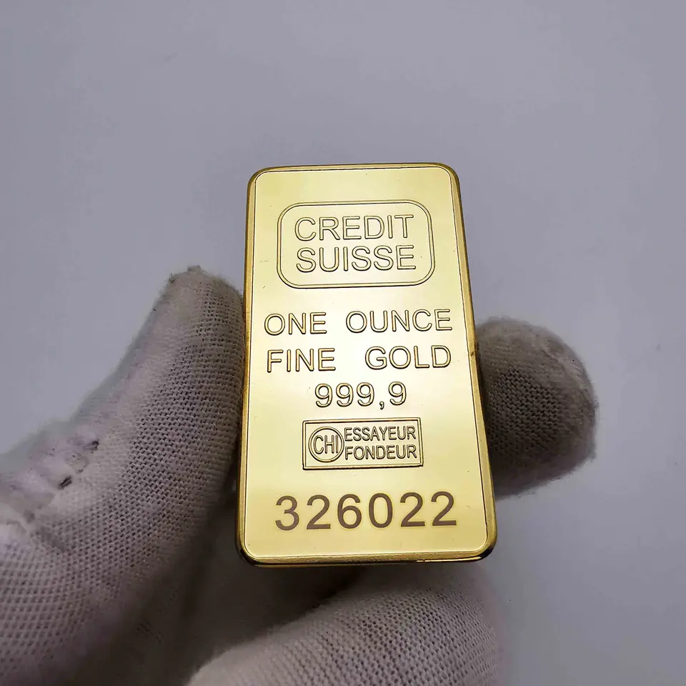 1 COPIA CREDITO SUISSE 1OZ Moneta Commemorativa In Lingotto - Foto 2