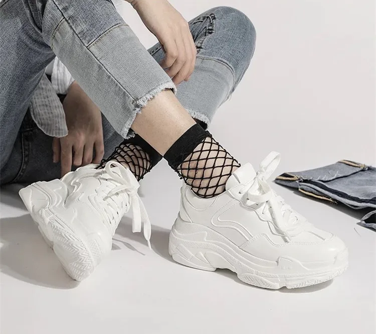 VAUSKY Nieuwe Zomer Witte Mesh Vrouwen кроссовки Mode Dikke Bodem Vrouwen кроссовки на платформе повседневные Schoenen Zapatos De Mujer