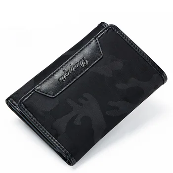 

New Casual Fashion Small Wallets Women Cloth And Genuine Leather Patchwork Short Wallets Vintage Purse Money Bag A31