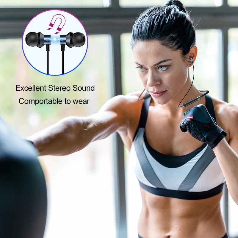 ROCK Sport магнитные Bluetooth V5.0 наушники беспроводные наушники магнитные наушники с микрофоном Стерео Auriculares шейным ремешком