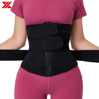 

HEXIN Womens Abdominal Belt High Compression Zipper Plus Size Latex Waist Trainer Corset Belly Slim Belt Body Shaper Three Belts