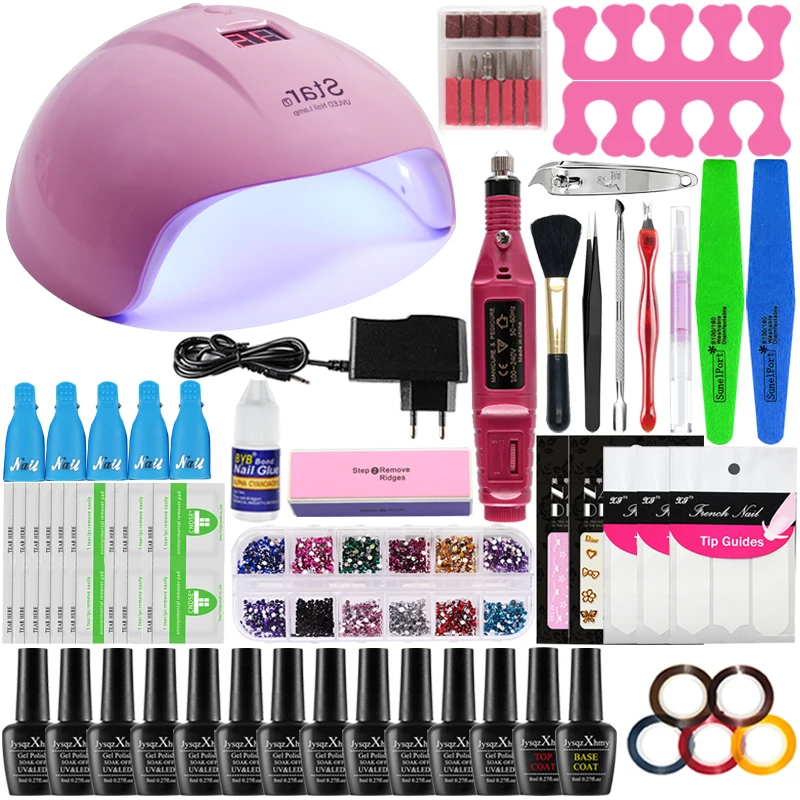 

Nail Set 36W LED Lamp Dryer 12/6 pcs Nail Gel Polish Kit Soak Off Manicure Tools Set Gel Nail Polish Kit Nail Art Tools