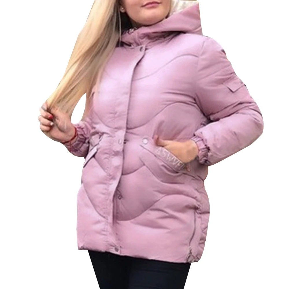 

2019 Female New Thick Parka Warm Hooded Long Parkas Women Solid Color Jacket Coat Cotton Padded Jacket Woman Winter Jacket Coats