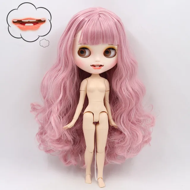 ICY 1/6 Blyth Подгонянная Кукла № BL1063/2352 белая кожа и суставное тело с открытым ртом матовое лицо для девочки Подарочная игрушка - Цвет: nude doll