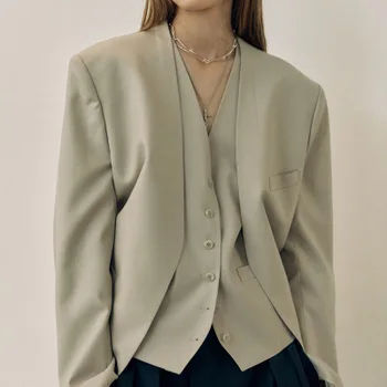 

Suit Jacket Female Autumn New Style 2020 Europe and America Jacket Vest Piece WOMEN'S Suit Suit Jacket