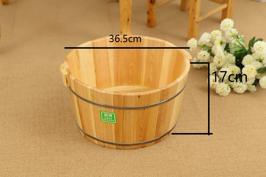 New 21 Cm Solid Wood Foot Bath Barrel Health-preserving Foot-soaking Spa Pedicure Foot Massage Household Heated Foot Bath