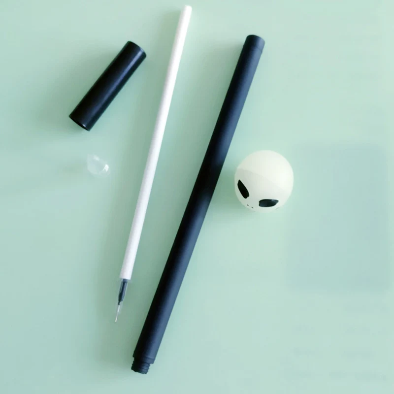 2 шт./лот новинка блестящая ручка с черепом светится ночью гелевые ручки 0 5 мм для