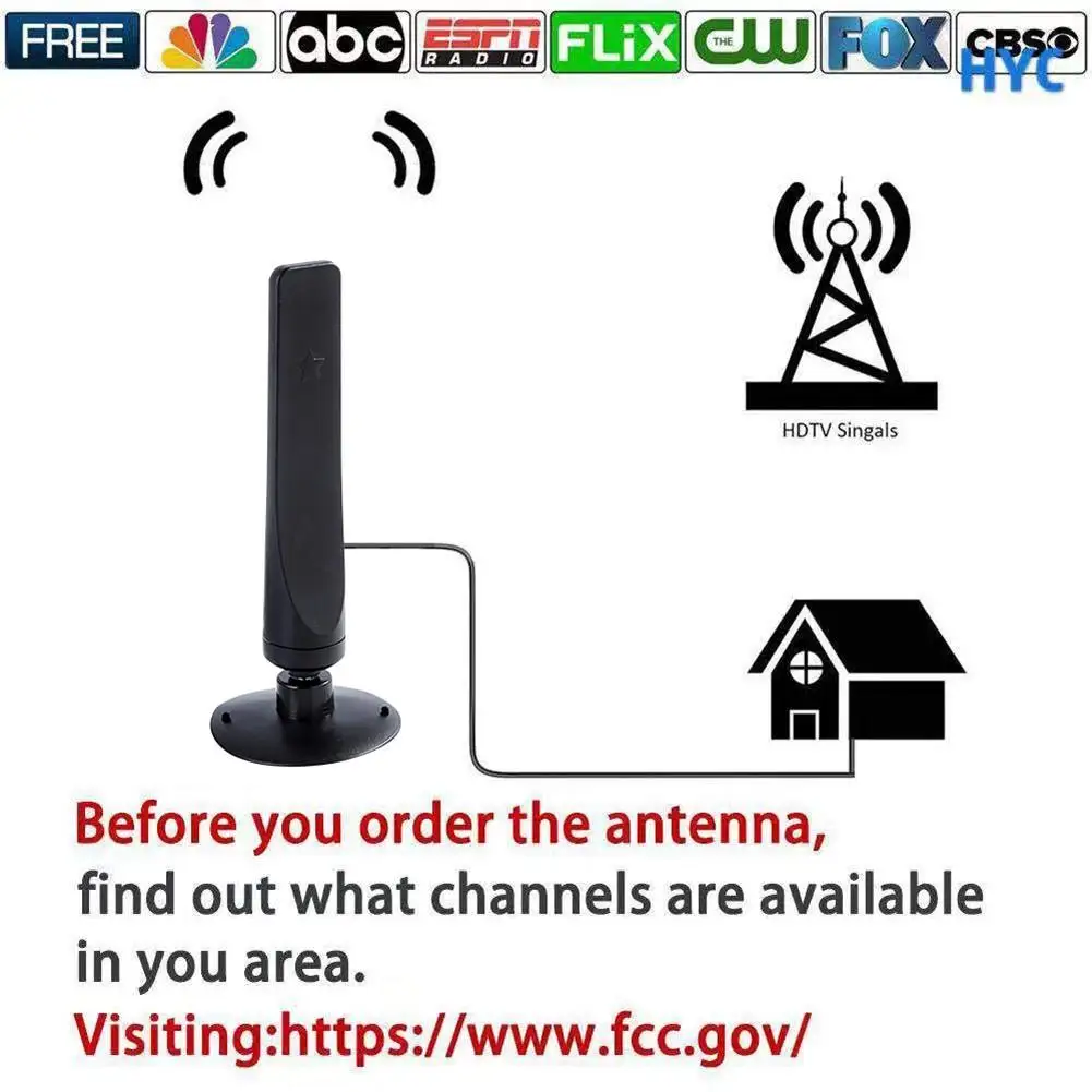 1080P Indoor Digital TV Antenna Signal Receiver TV Antenna HDTV Mini