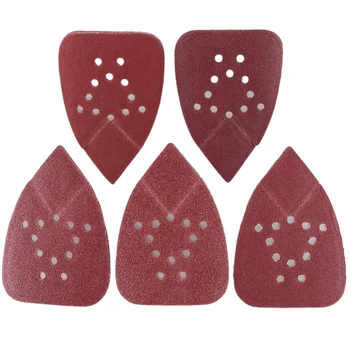 

50PCS Sanding Pad Mouse Sander 60 80 120 150 220 Grit Sheets Triangular 12 Holes Grinding Aluminum Oxide Sandpaper Polishing