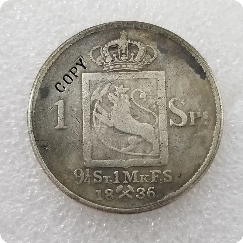 1826-1836 Norway 1 Speciedaler-Carl XIV Johan копии монет