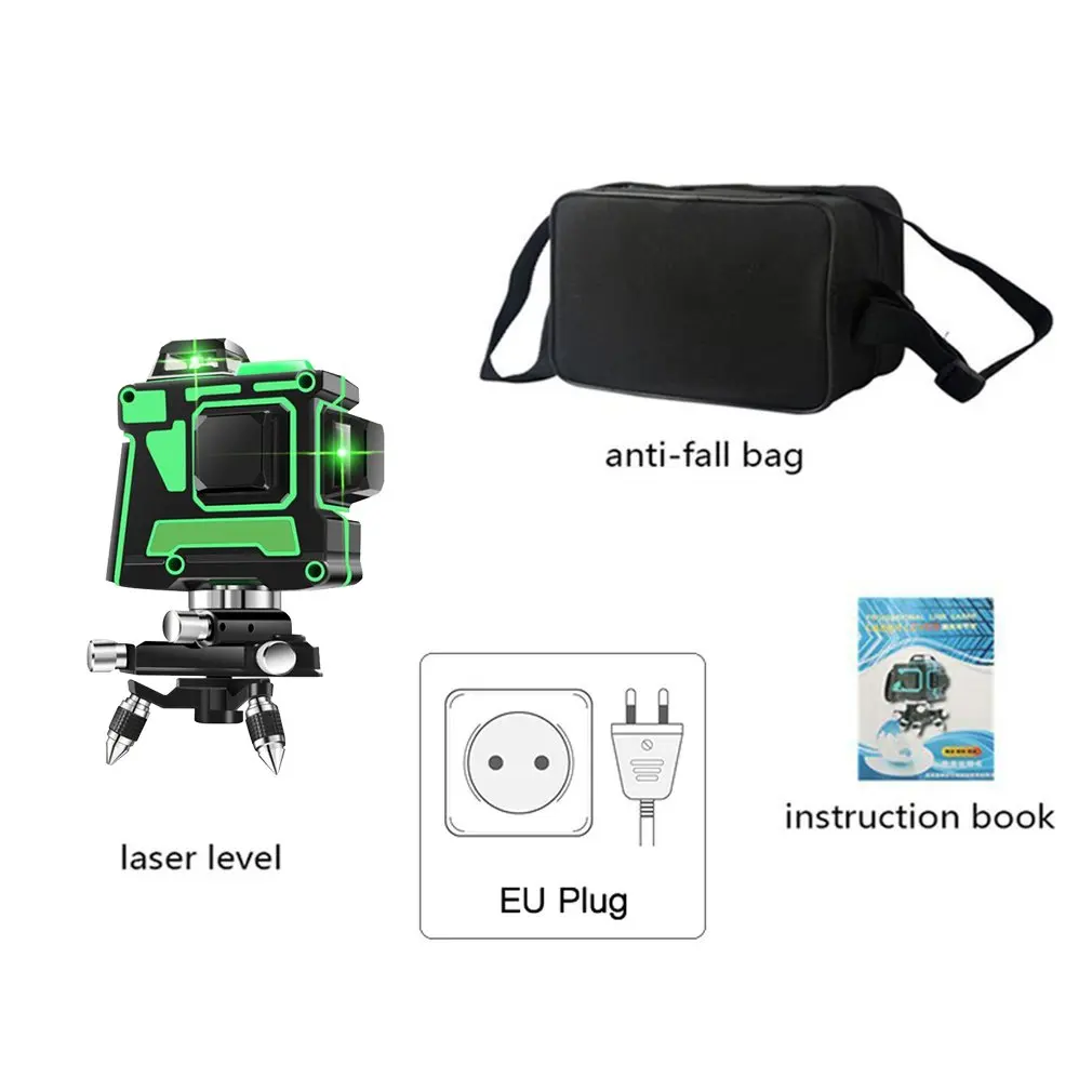 

Laser Level 12 Lines 3D Self-Leveling 360 Horizontal And Vertical Cross Super Powerful Green Laser Beam Line